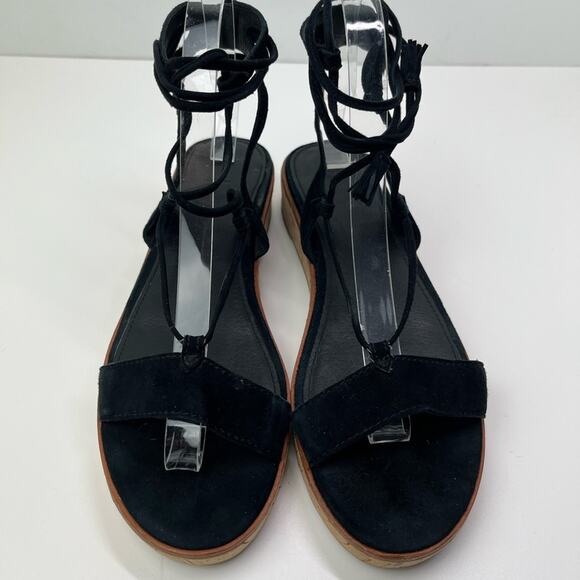 FRYE Miranda Black Suede Leather Gladiator Platform Sandals - Picture 2 of 11